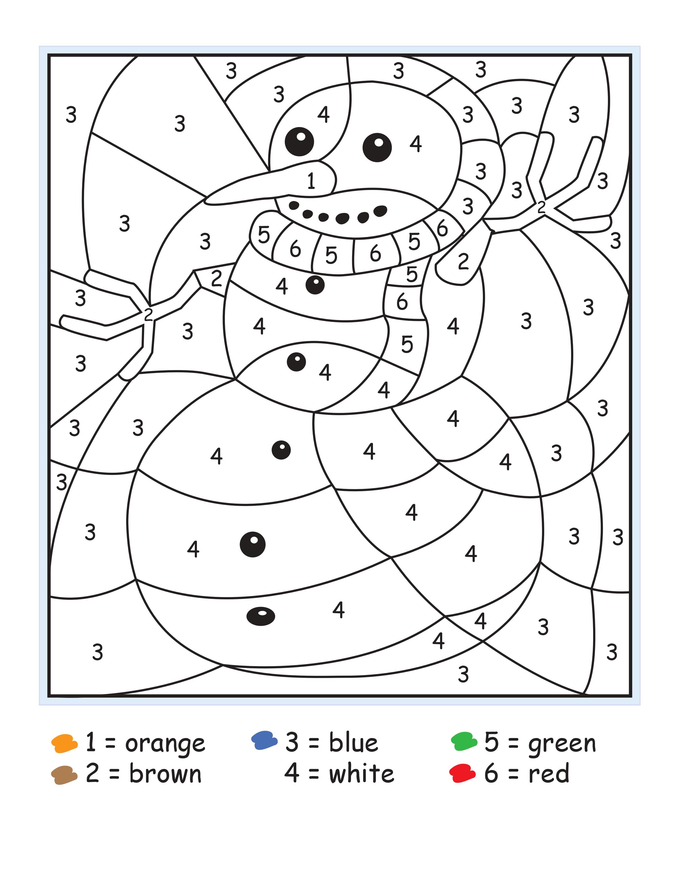 color by number kindergarten