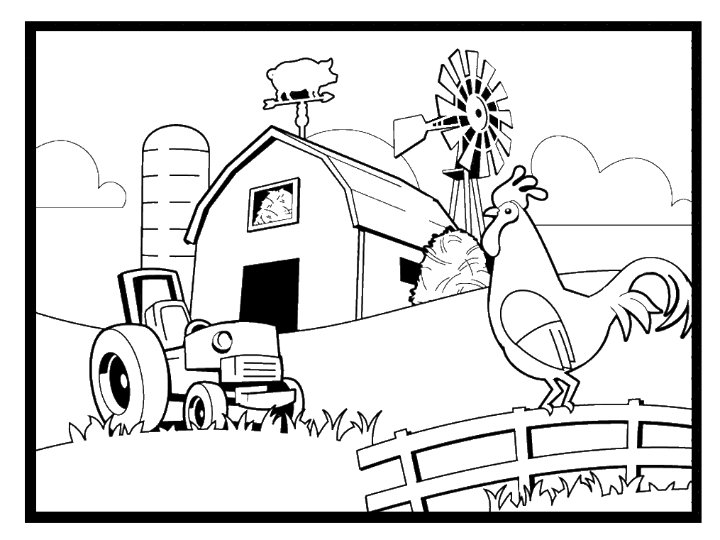 425 Simple Farm Coloring Book Pages for Kids