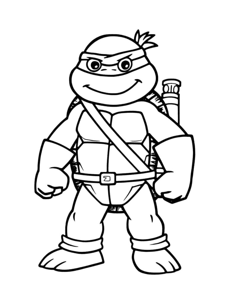 Tartaruga Leonardo  Turtle coloring pages, Ninja turtle coloring pages,  Dinosaur coloring pages