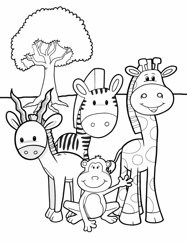 830 Jungle Animals Coloring Pages Free Download Pictures