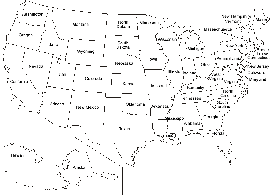 Map Of United States Free Printable