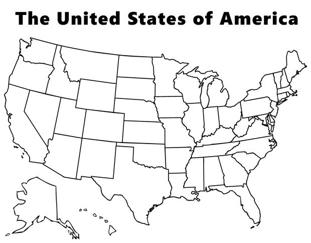 Map Of The United States To Color US Map Coloring Pages   Best Coloring Pages For Kids