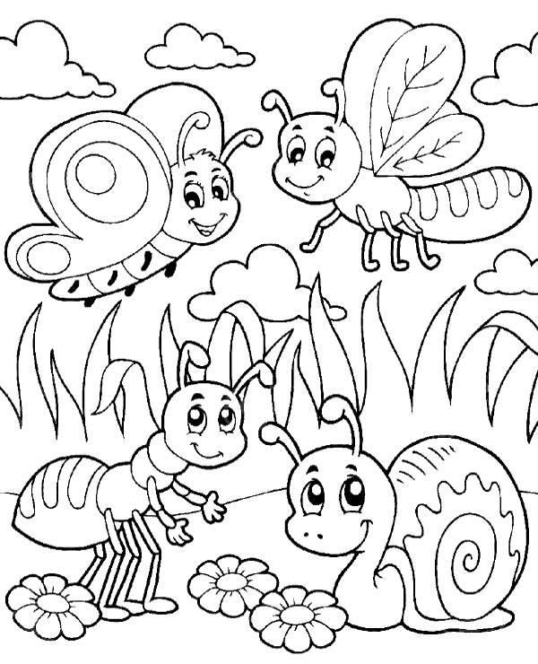 preschool insects coloring pages