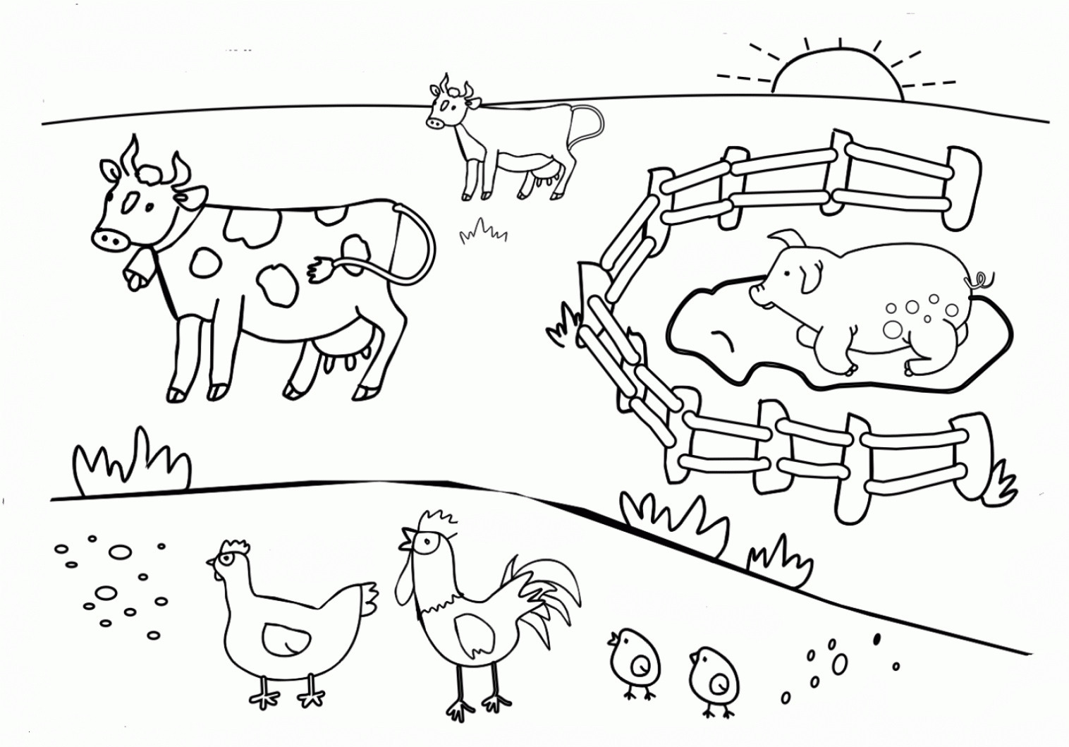 Farm Animal Coloring Sheets For Kids Coloring Pages