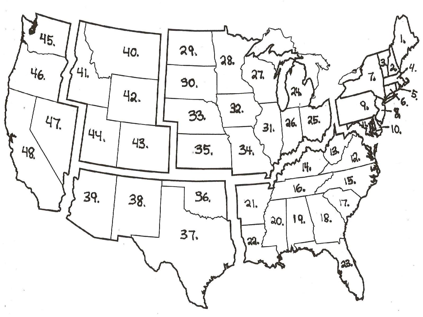US Map Worksheet 