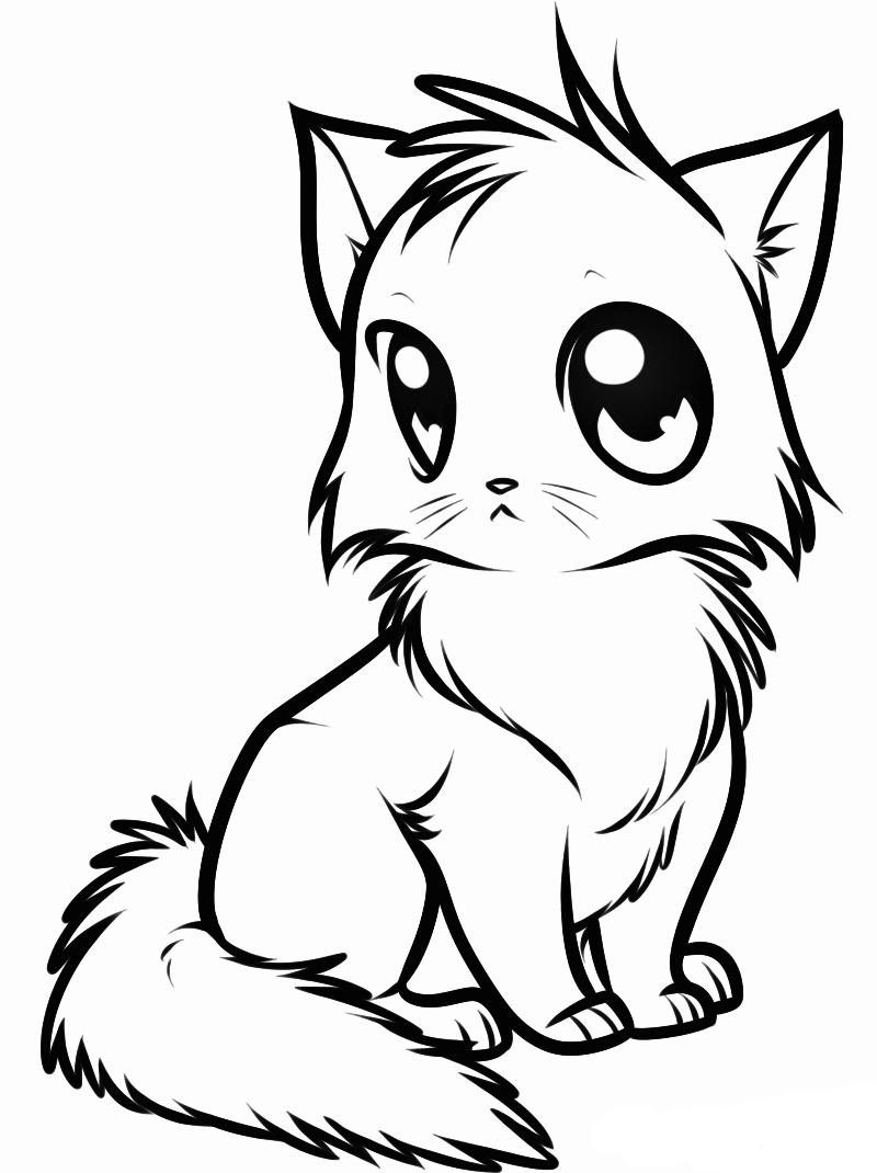 simple cat coloring pages