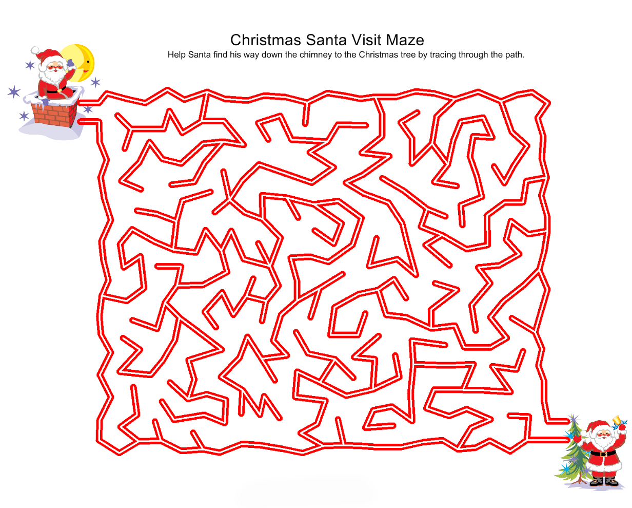 Christmas Mazes - Best Coloring Pages For Kids