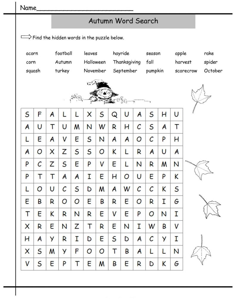 Fall Word Search Best Coloring Pages For Kids