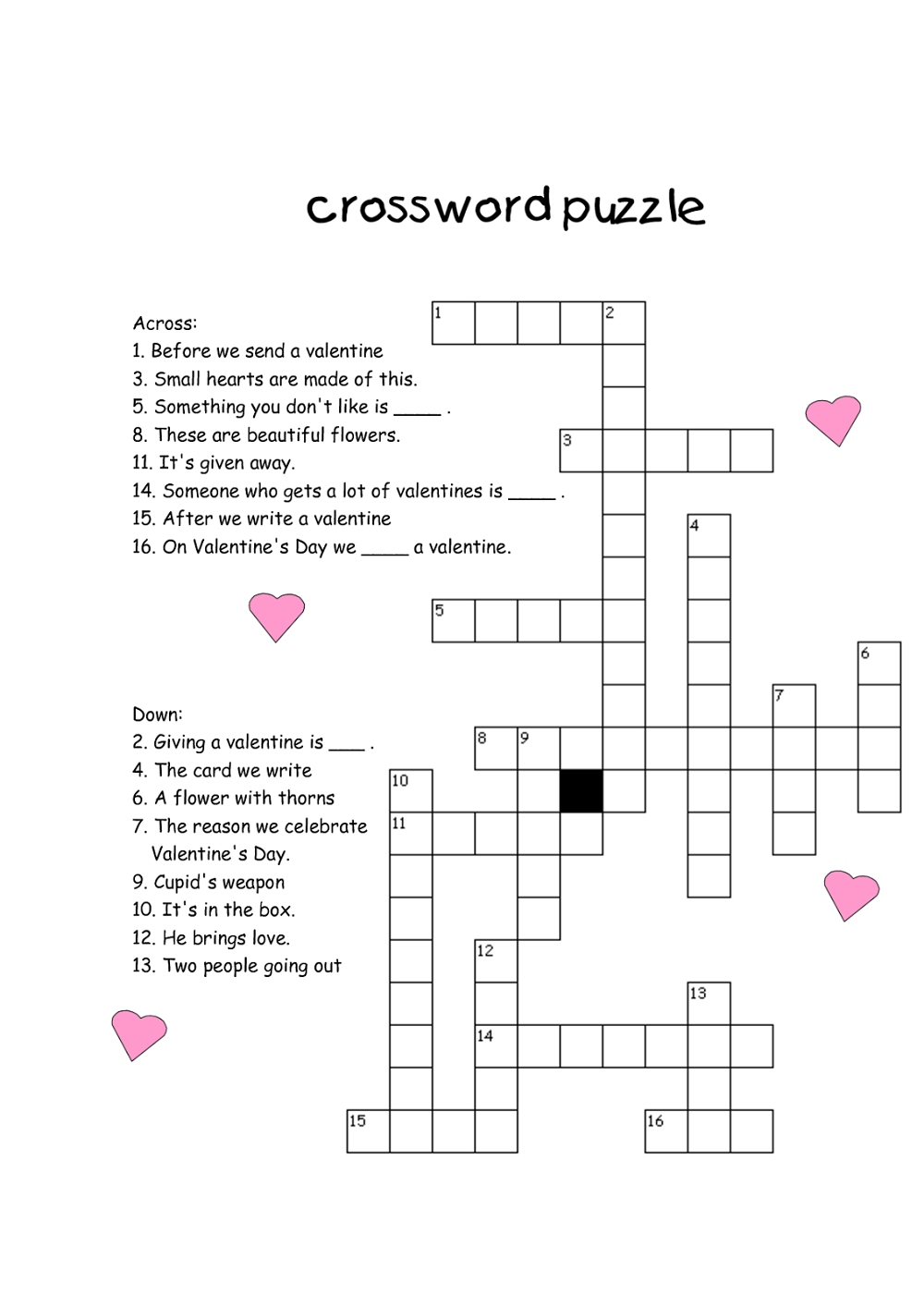 Beginner Easy Crossword Puzzles Printable