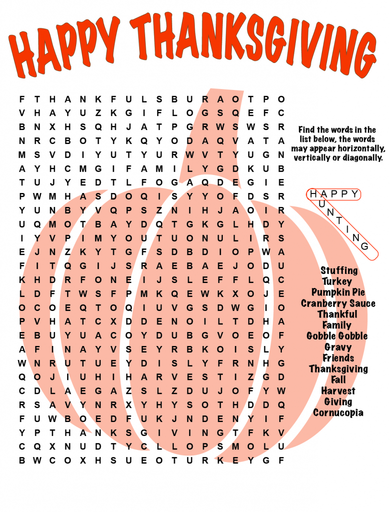 Thanksgiving Word Search Best Coloring Pages For Kids