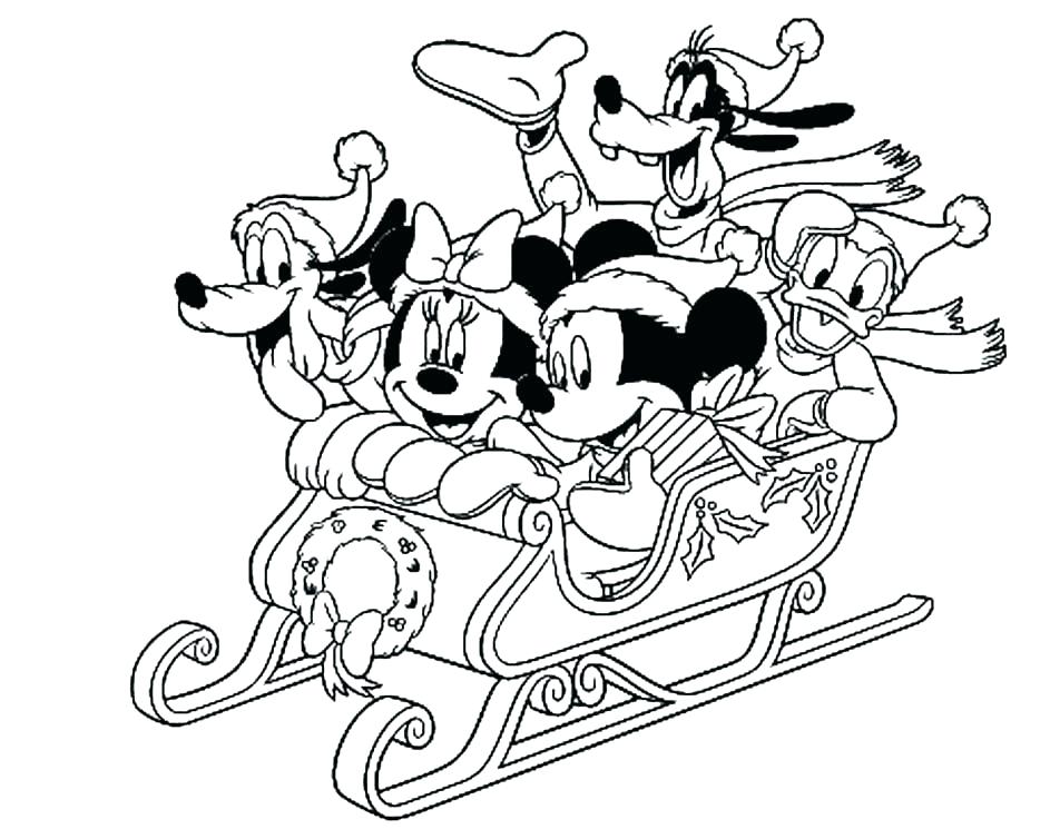 mickey mouse christmas coloring pages