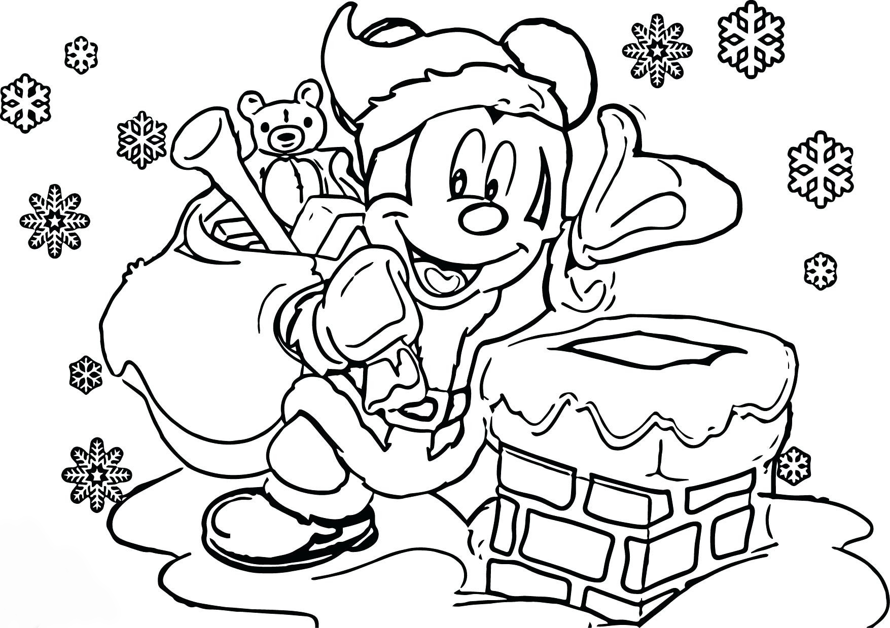Disney Coloring Pages Mickey Mouse Christmas