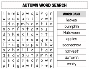 Fall Word Search - Best Coloring Pages For Kids