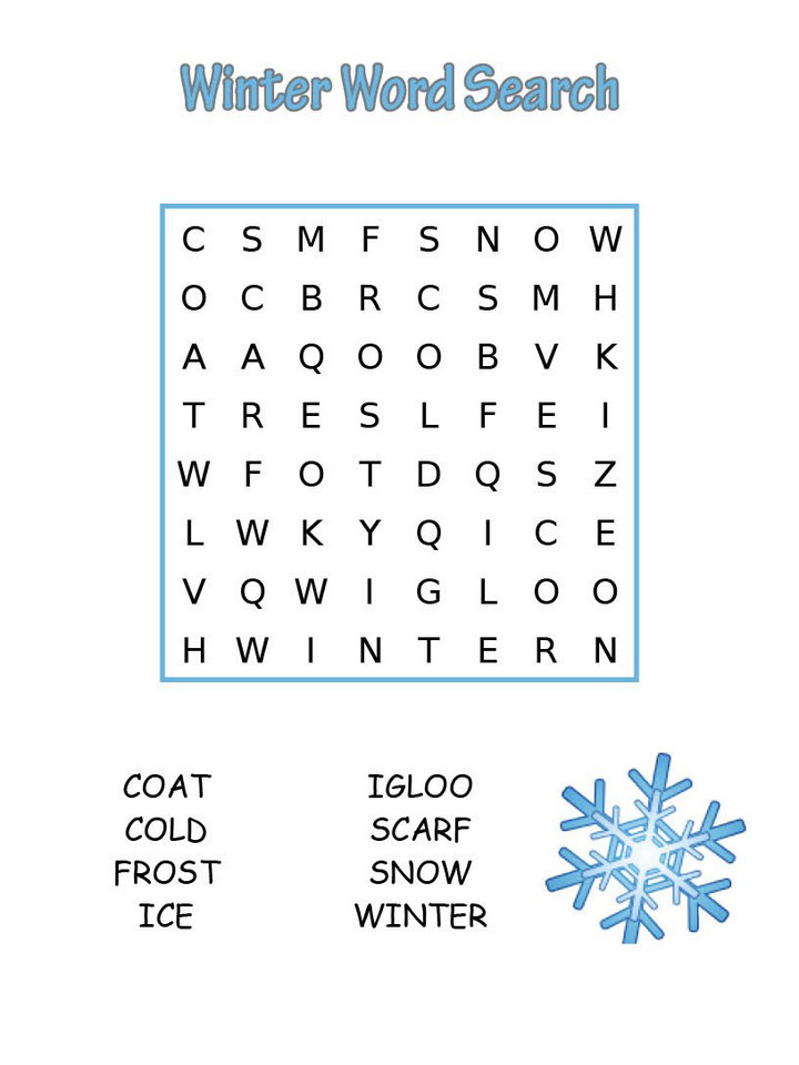 Winter Word Search - Best Coloring Pages For Kids