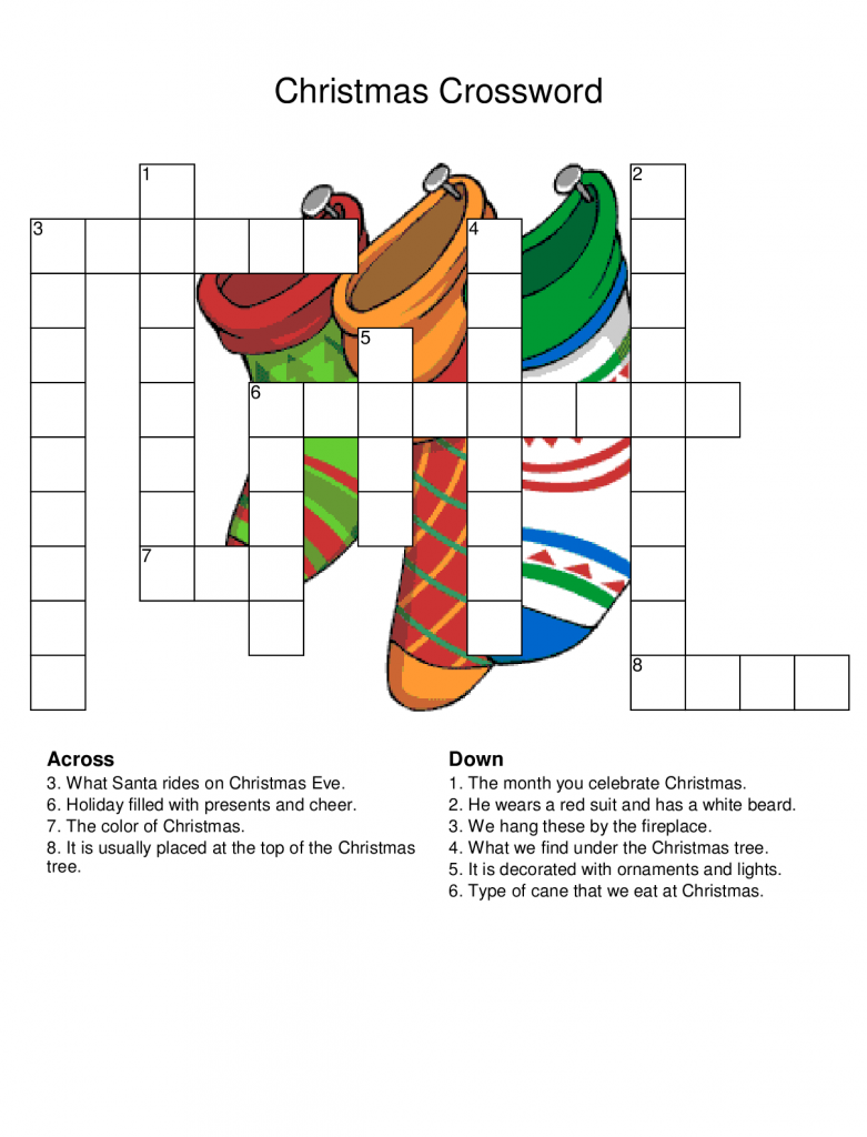 Christmas Crossword Puzzles Best Coloring Pages For Kids