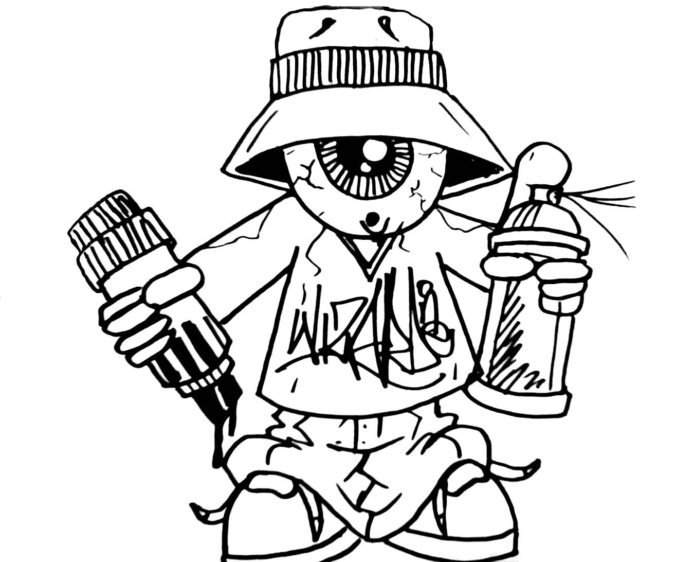 graffiti spray can coloring pages
