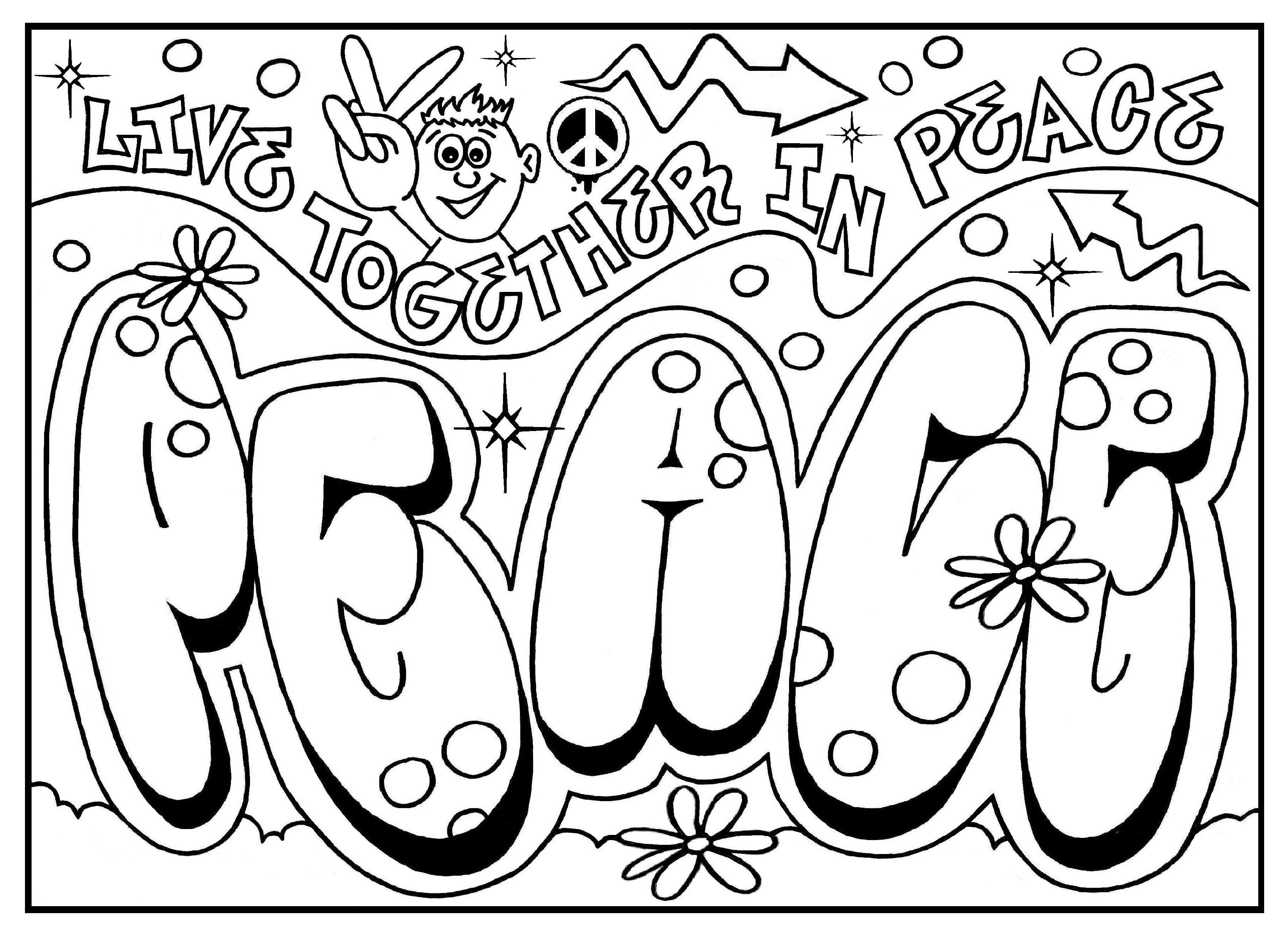 Download Graffiti Coloring Pages for Teens and Adults - Best Coloring Pages For Kids