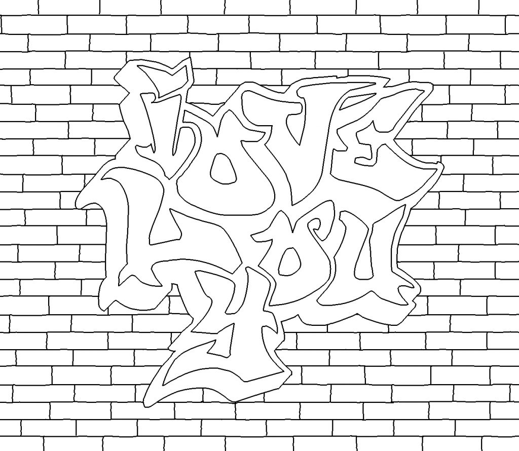 Love You - Graffiti Coloring Pages