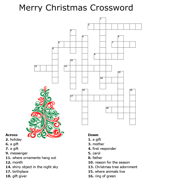 Christmas Crossword Puzzles for Kids