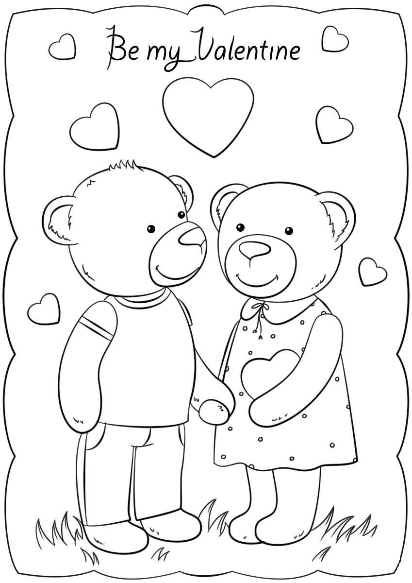 Free Printable Valentine Card To Color