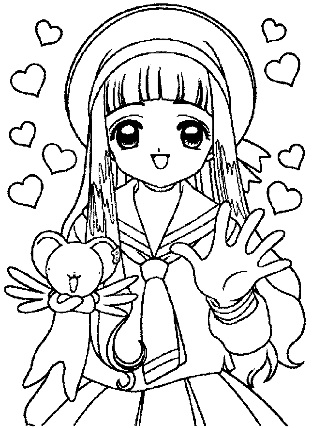 Cute Anime Coloring Page