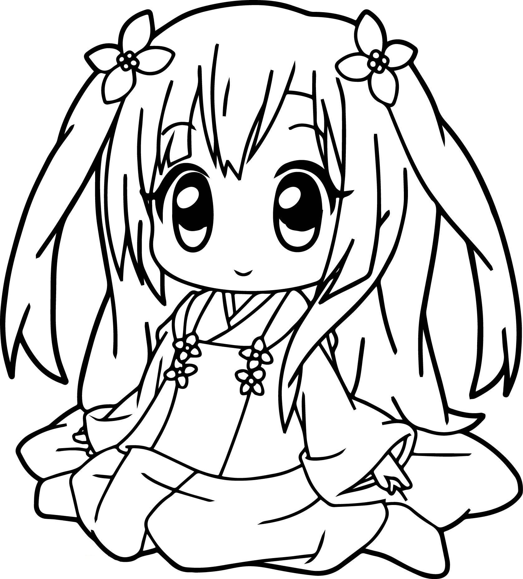 draw so cute girl coloring pages