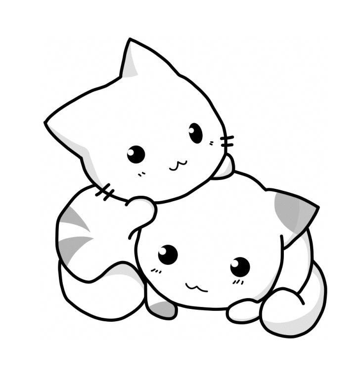 Cute Kittens Coloring Page