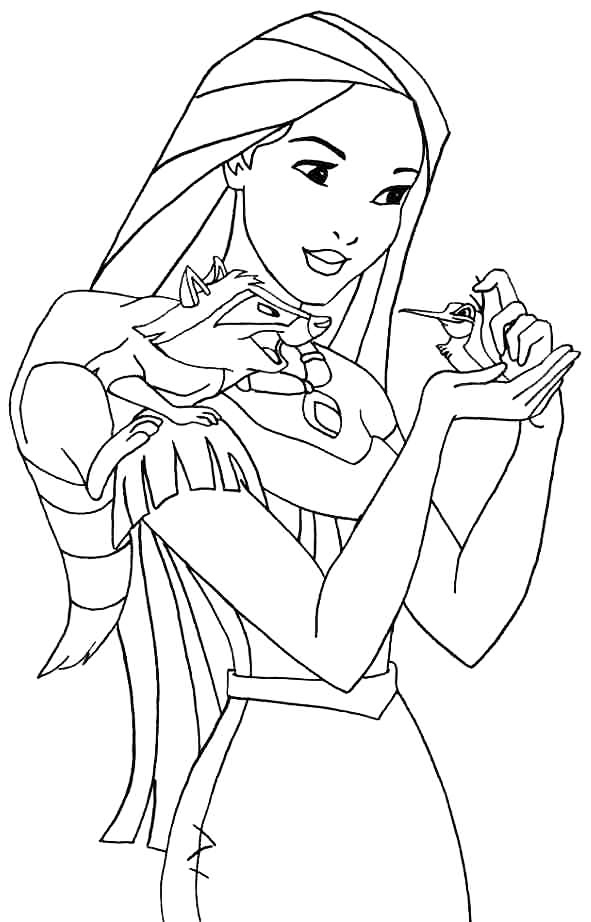 Pocahontas Disney Coloring Page