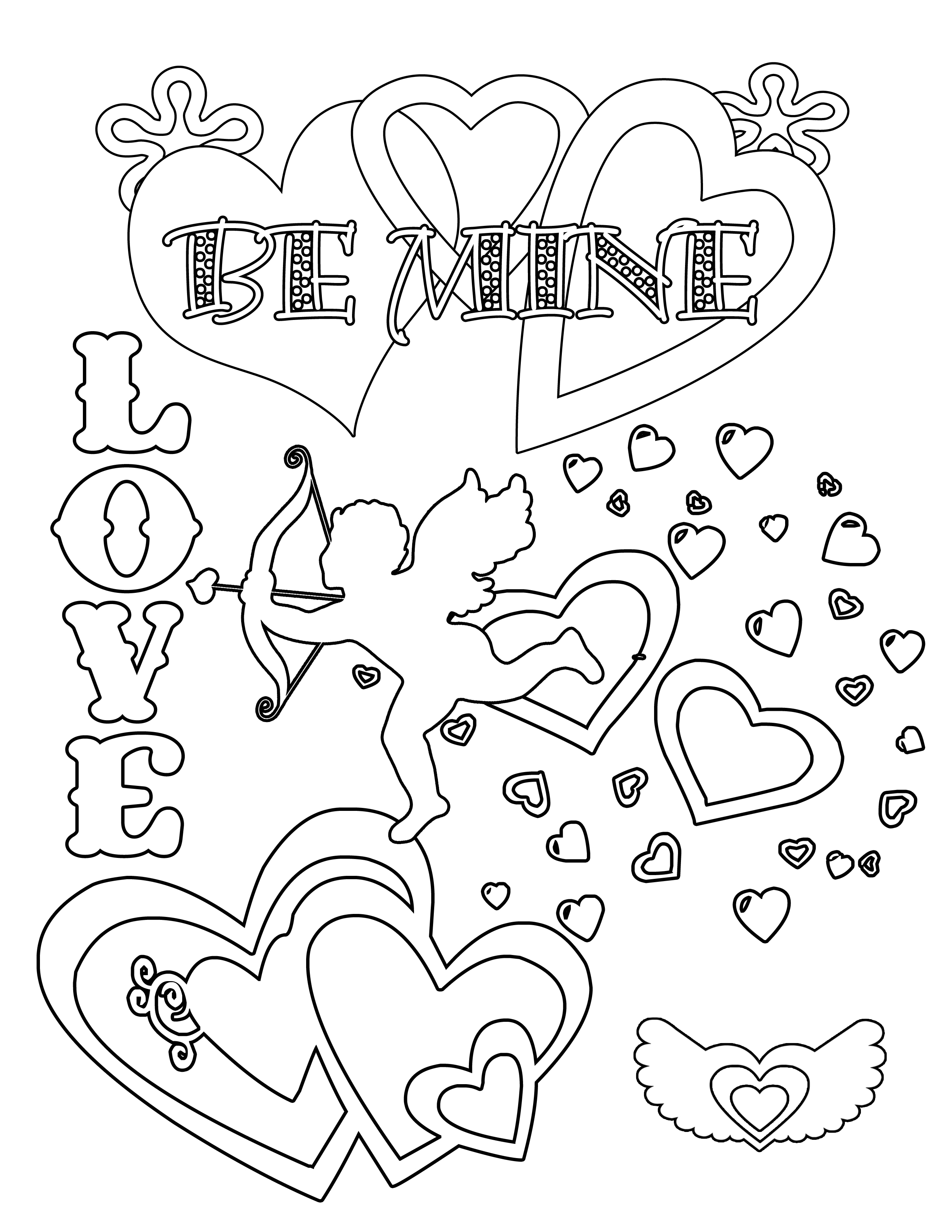 Kindergarten Printable Valentines Day Cards To Color