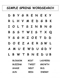 Spring Word Search - Best Coloring Pages For Kids