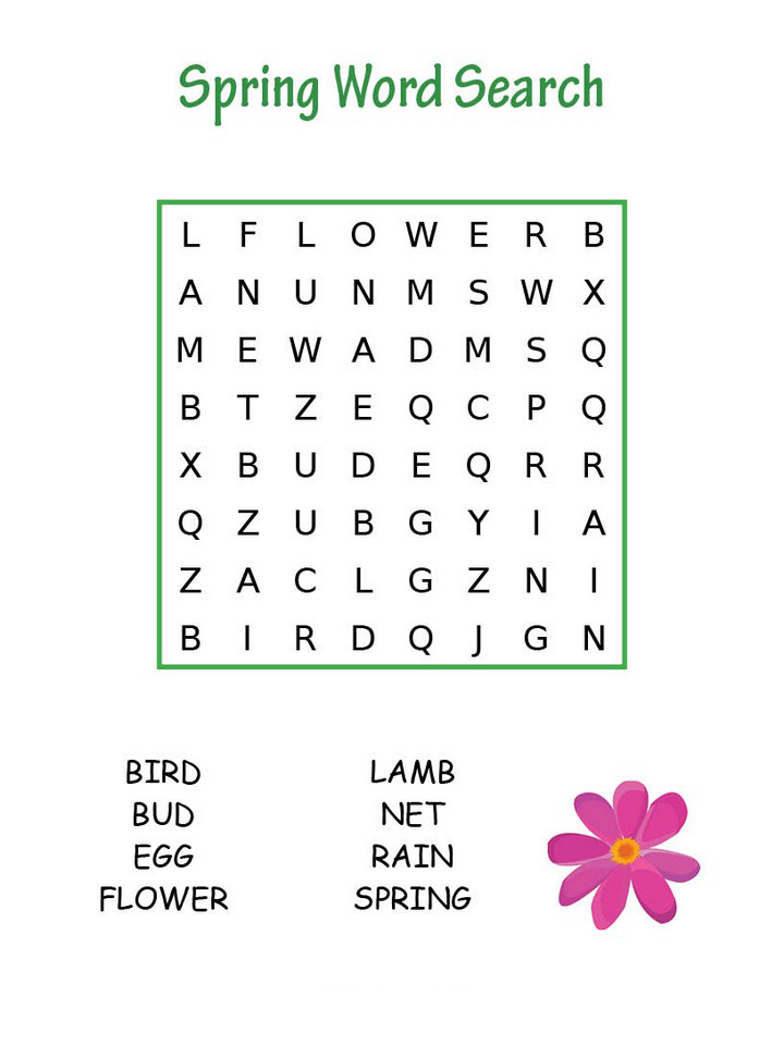 Spring Word Search Best Coloring Pages For Kids