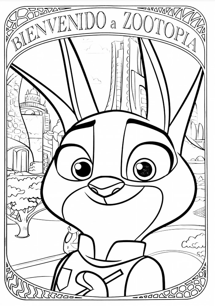 Zootopia Disney Coloring Page