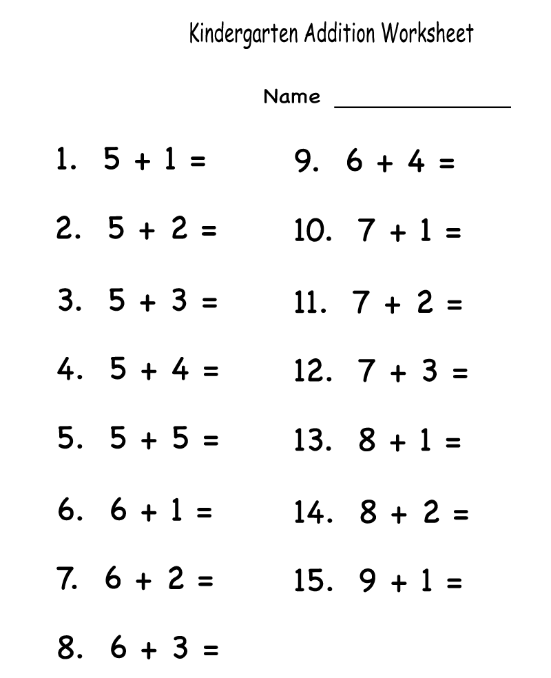 maths for kindergarten free printable worksheets