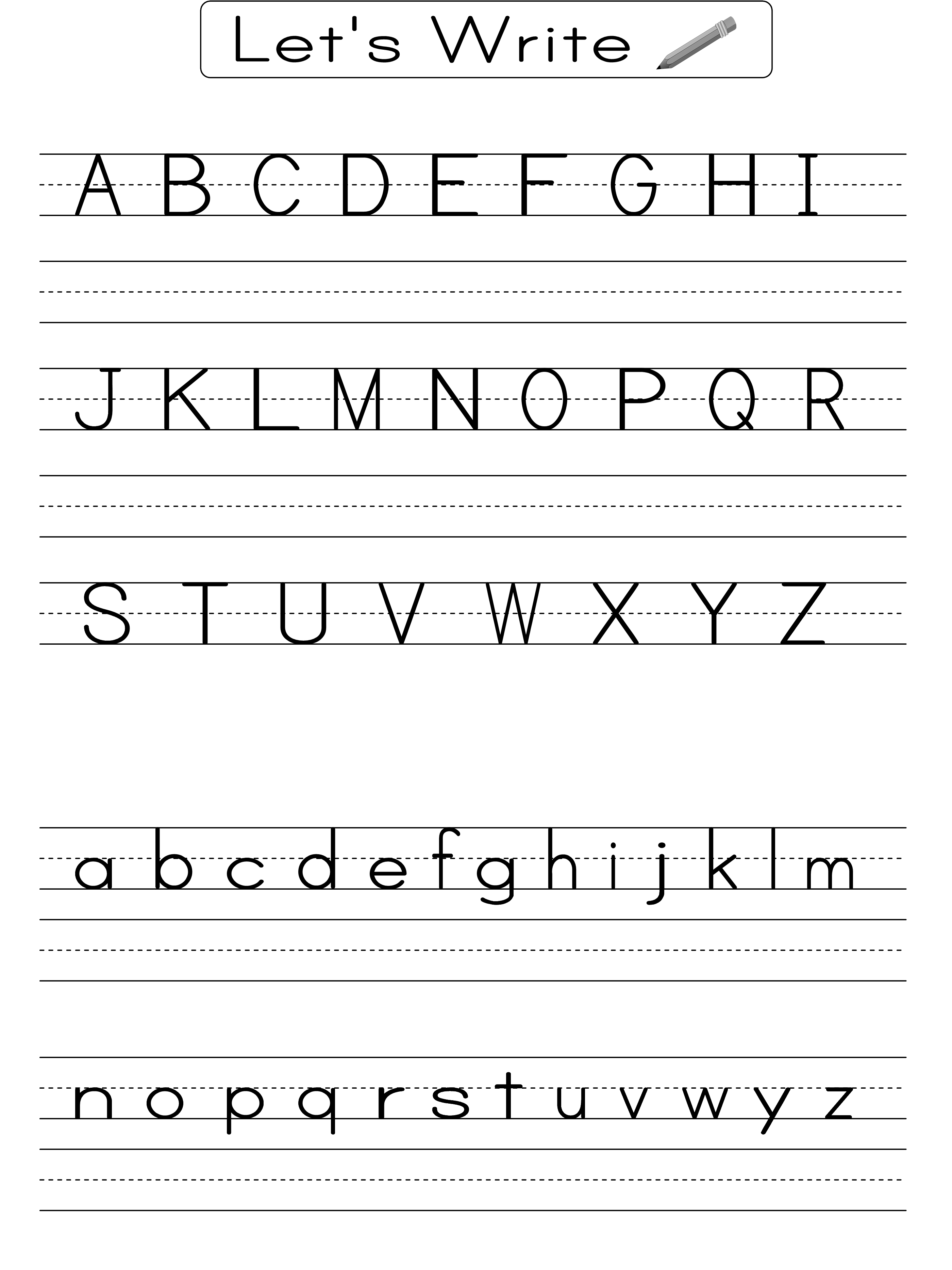 Alphabet Free Printable Worksheets For Kindergarten