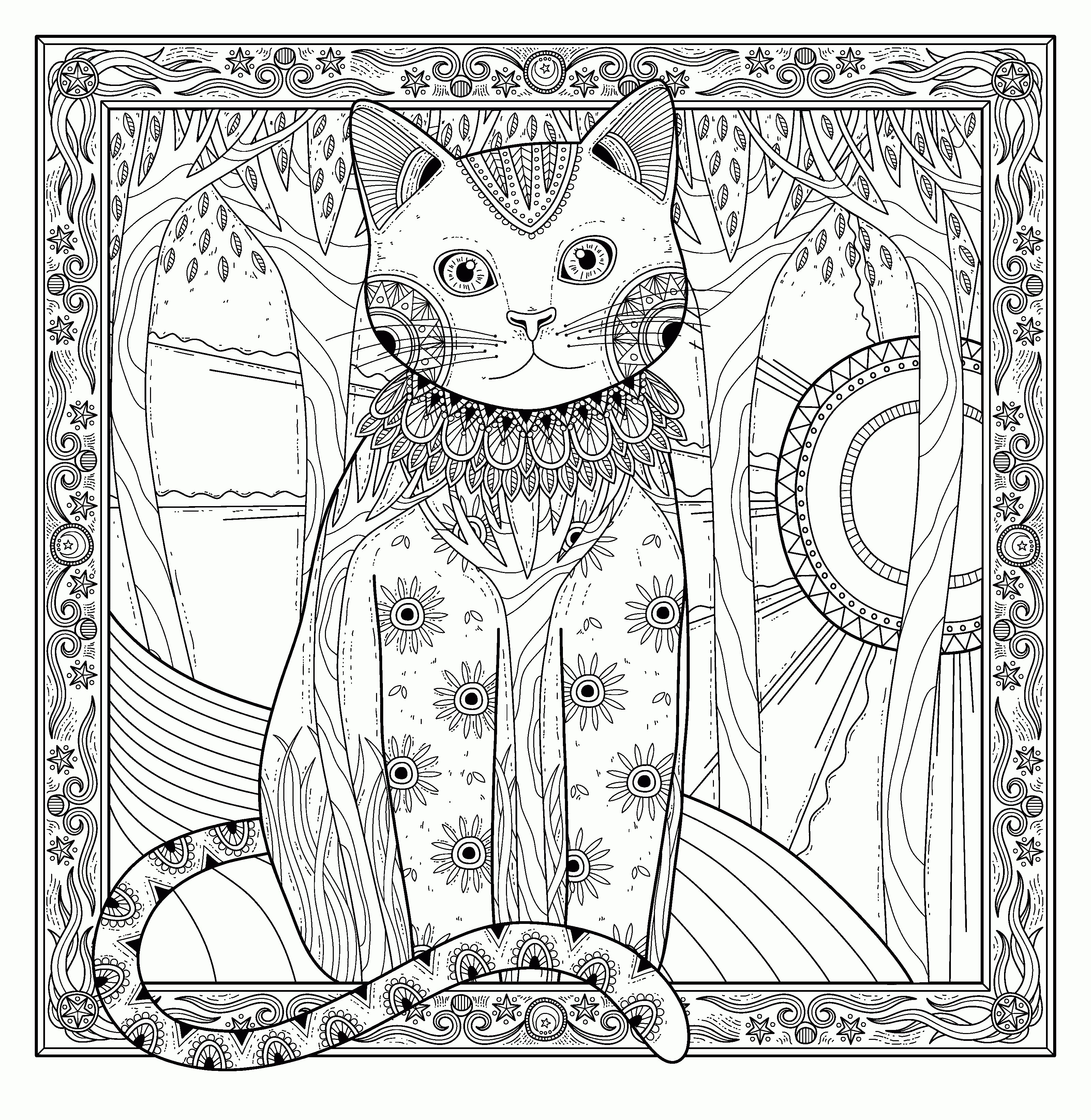 Cat Coloring Pages For Adults Best Coloring Pages For Kids