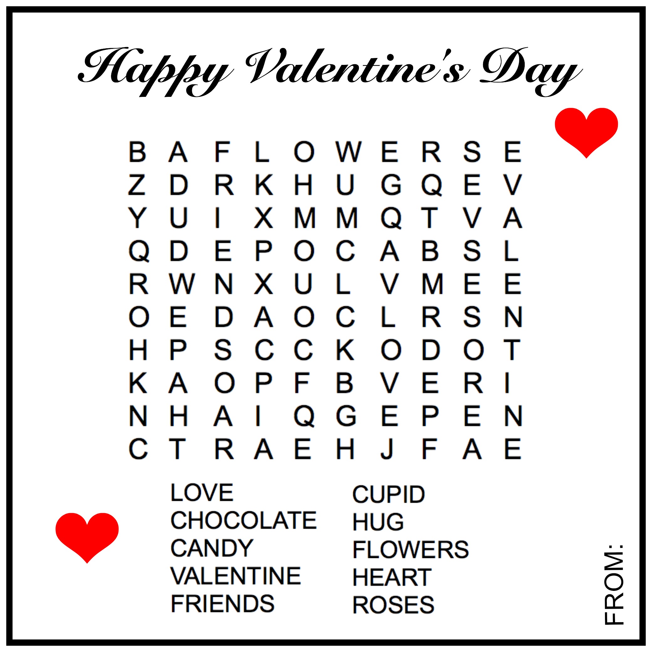 Free Printable Valentine Coloring Pages Word Search