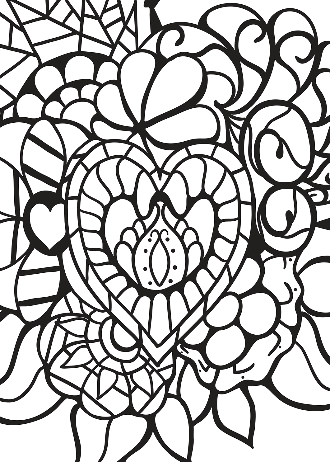Hearts Coloring Pages for Adults Best Coloring Pages For Kids