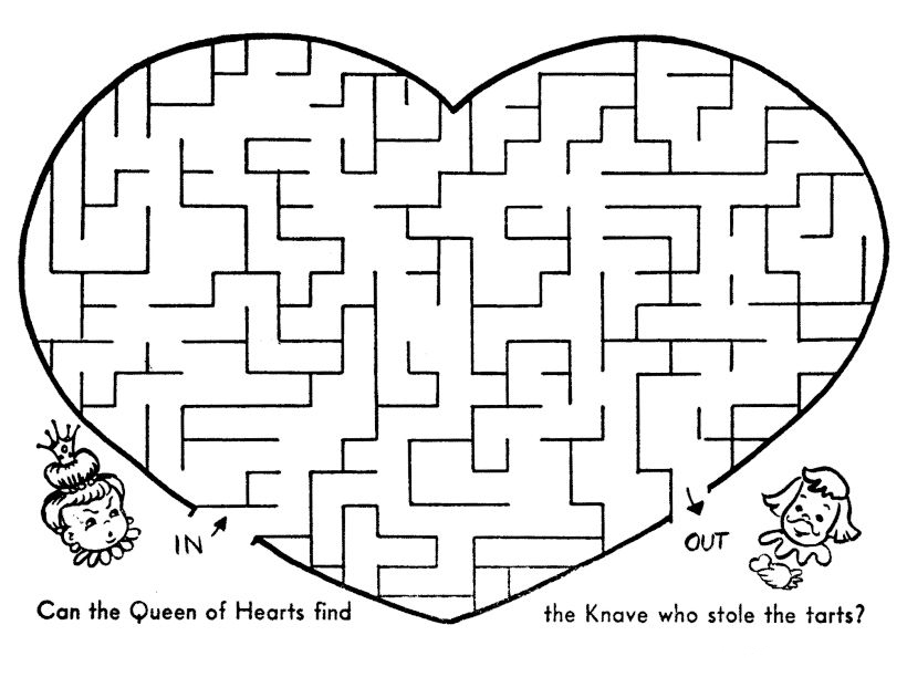 Valentines Mazes Best Coloring Pages For Kids