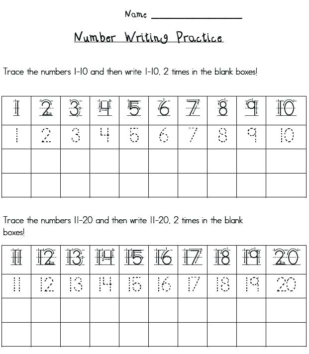 Writing Numbers For Kindergarten Worksheets Printable Kindergarten 