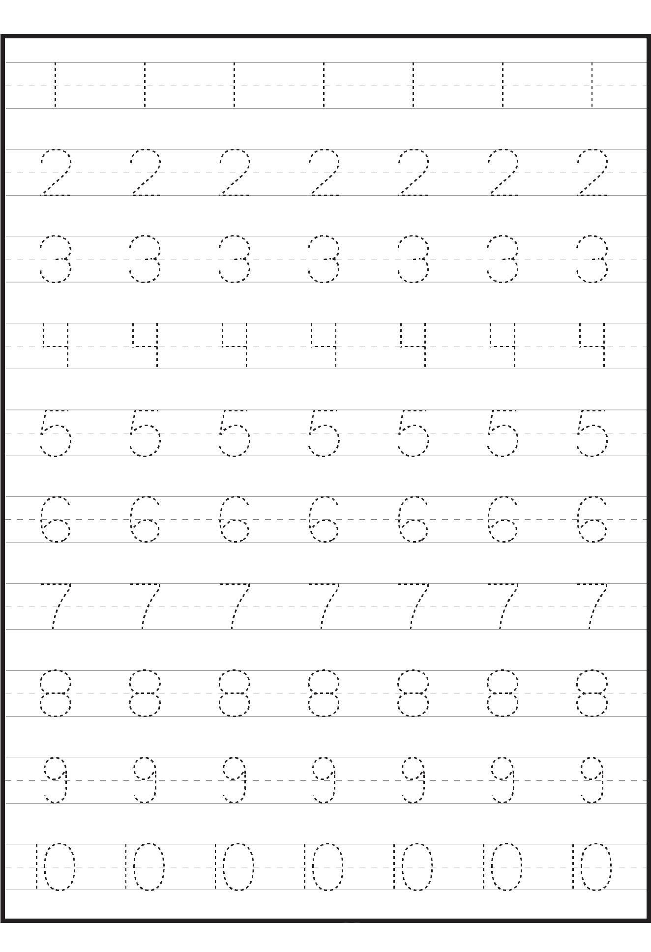 number tracing preschool