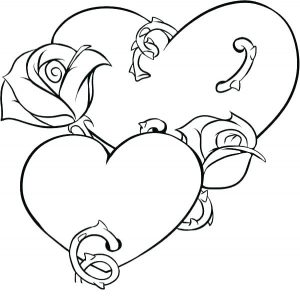 Roses and Hearts Coloring Pages - Best Coloring Pages For Kids