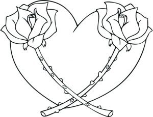 Roses and Hearts Coloring Pages - Best Coloring Pages For Kids