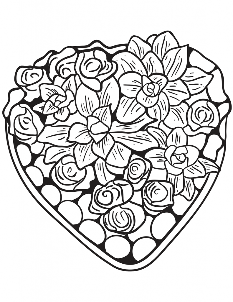 Valentines Heart Coloring Pages for Adults