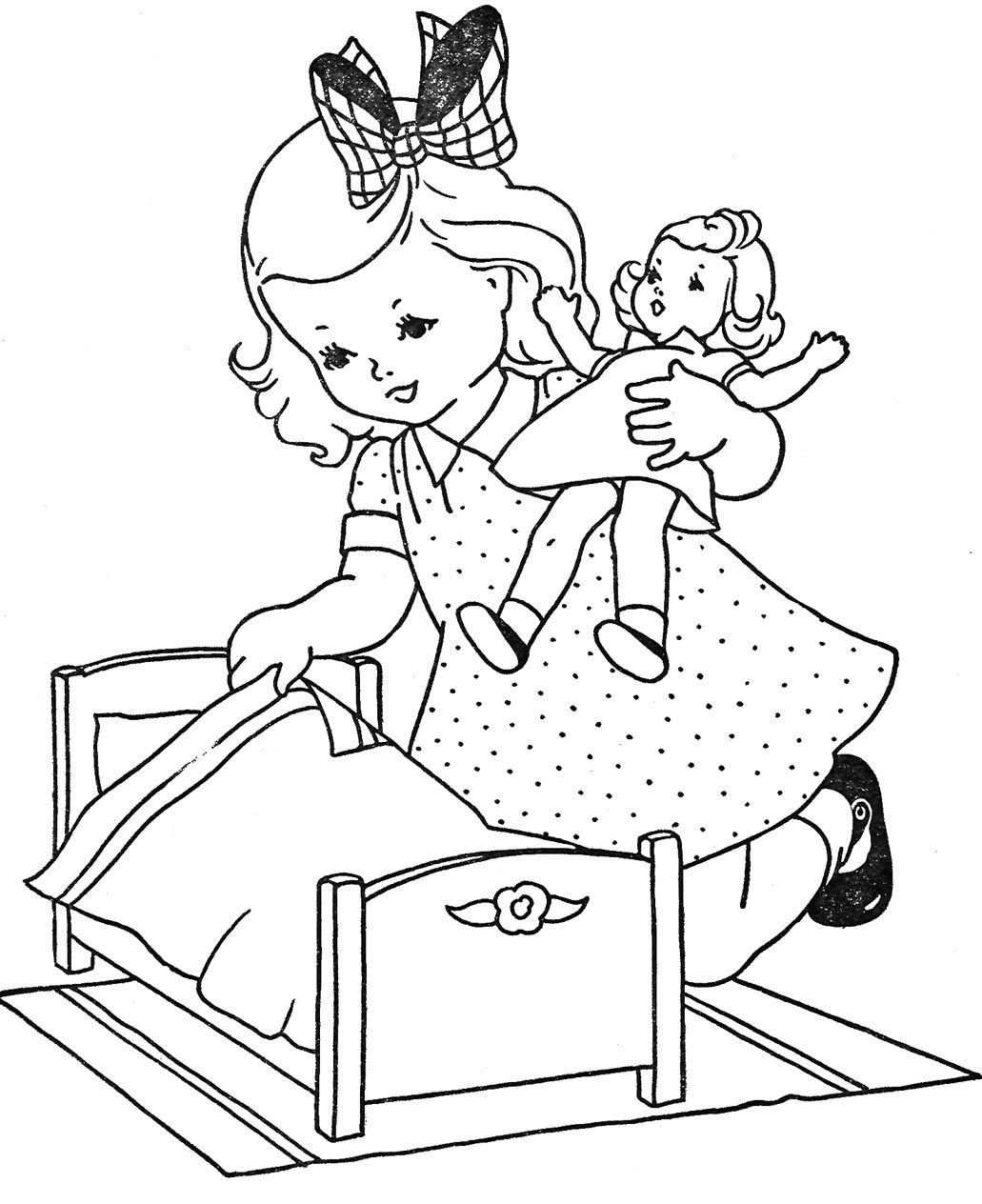 988 Simple Free Coloring Pages Dolls with Printable