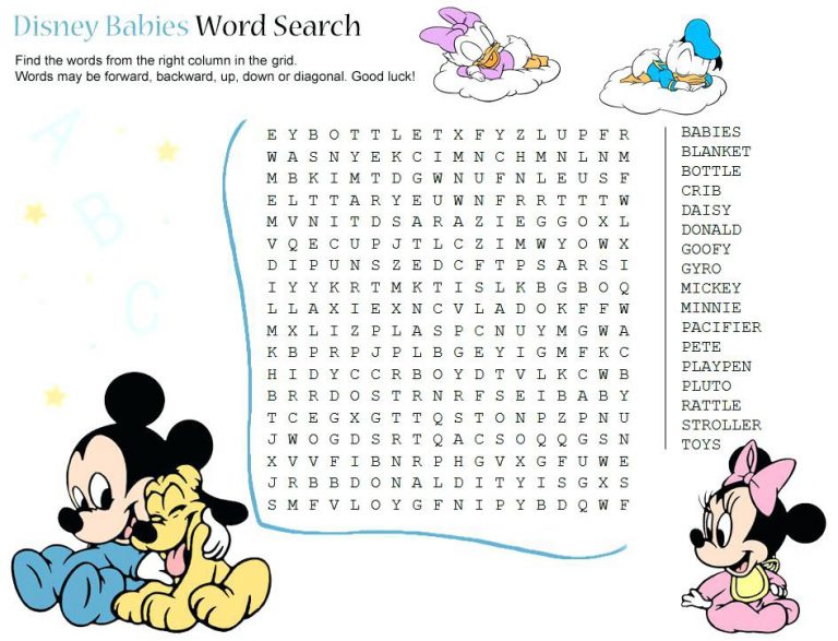 Disney Word Search Best Coloring Pages For Kids