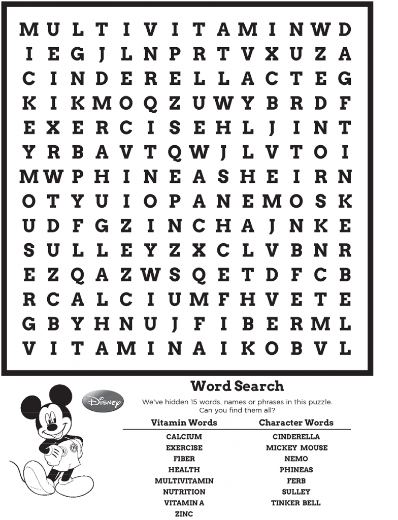 Disney Word Search Best Coloring Pages For Kids