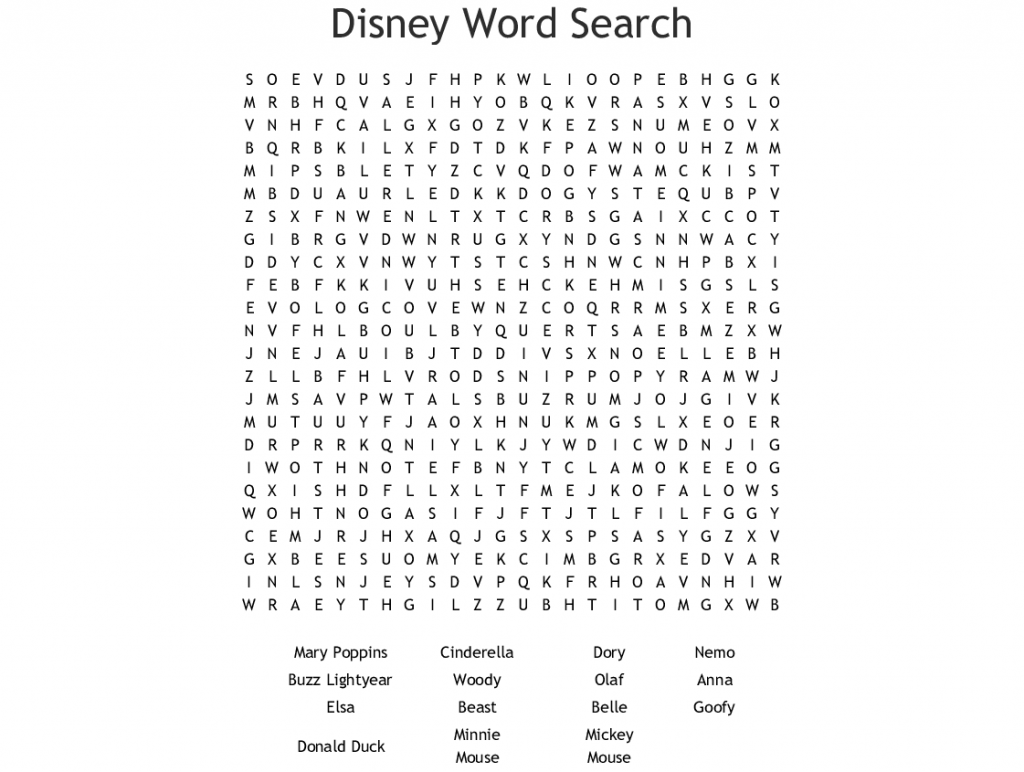 Disney Word Search Best Coloring Pages For Kids