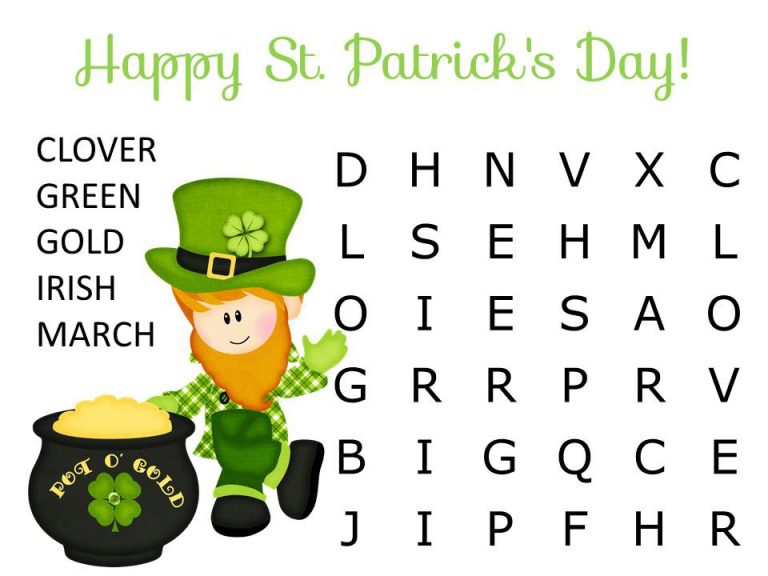 St Patricks Day Word Search Best Coloring Pages For Kids