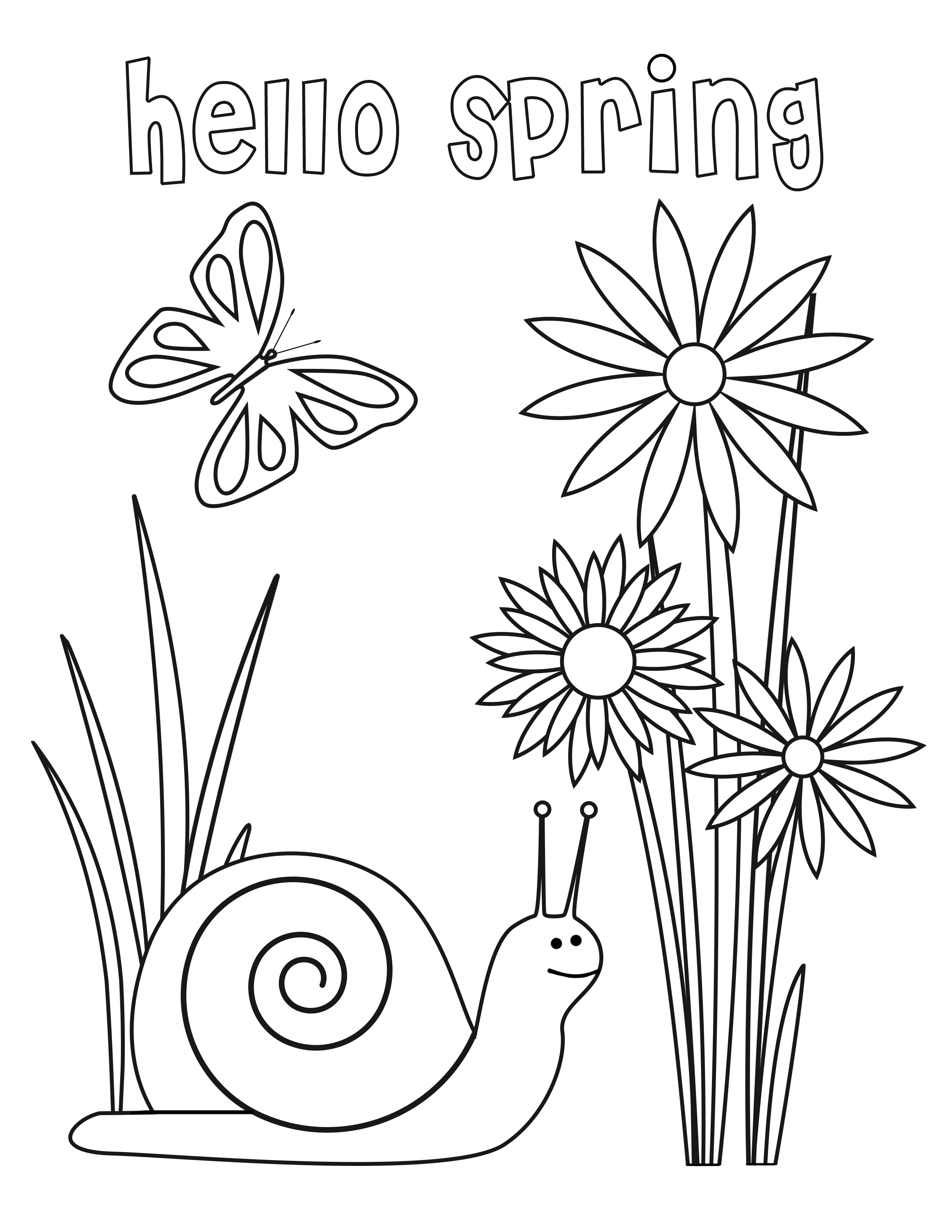 spring coloring pages for preschool