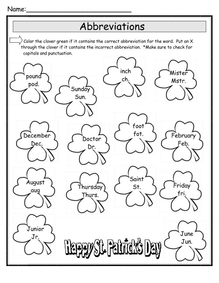 St Patricks Day Worksheets Best Coloring Pages For Kids